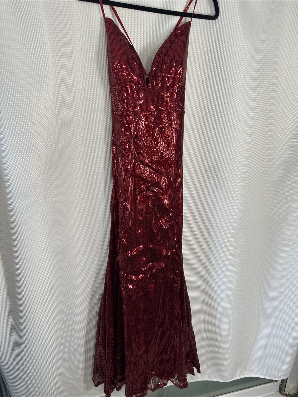 Women's Sequin Evening Gown - Burgundy